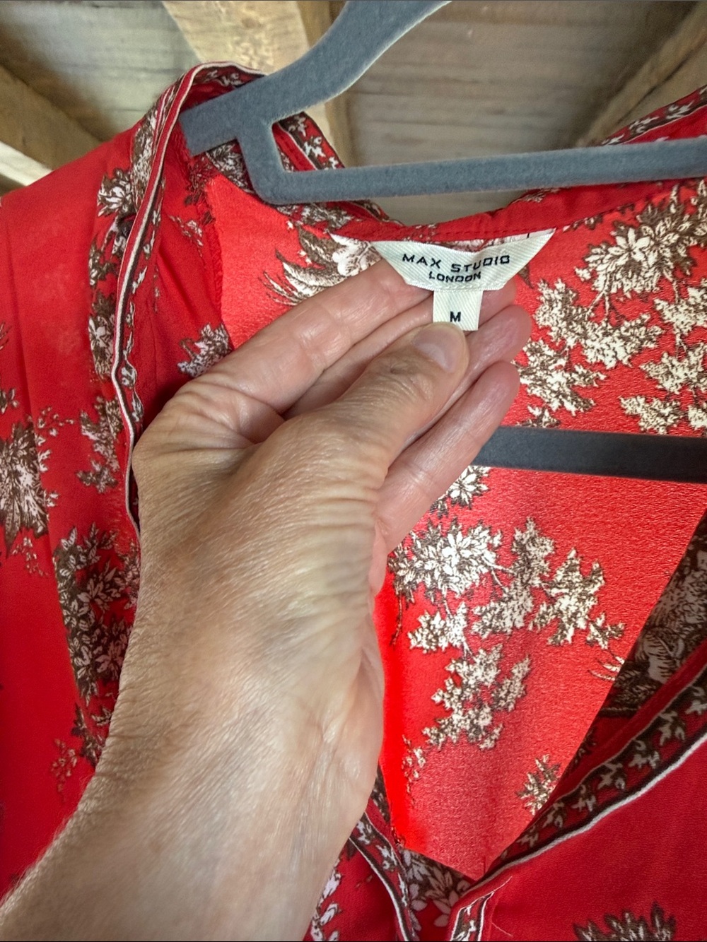 Max Studio Red Floral Tiered Maxi Dress - Picture 2 of 2